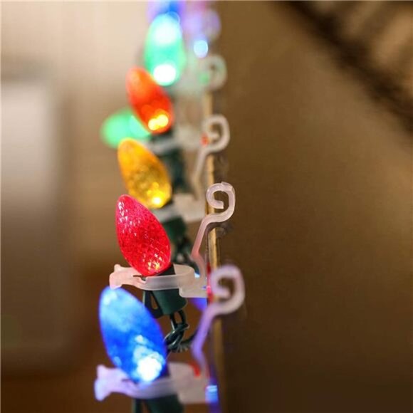 100 Packs Christmas Light Clip for C7/ C9 Base, Mini Lights, Shingle and Gutter - Picture 5 of 6